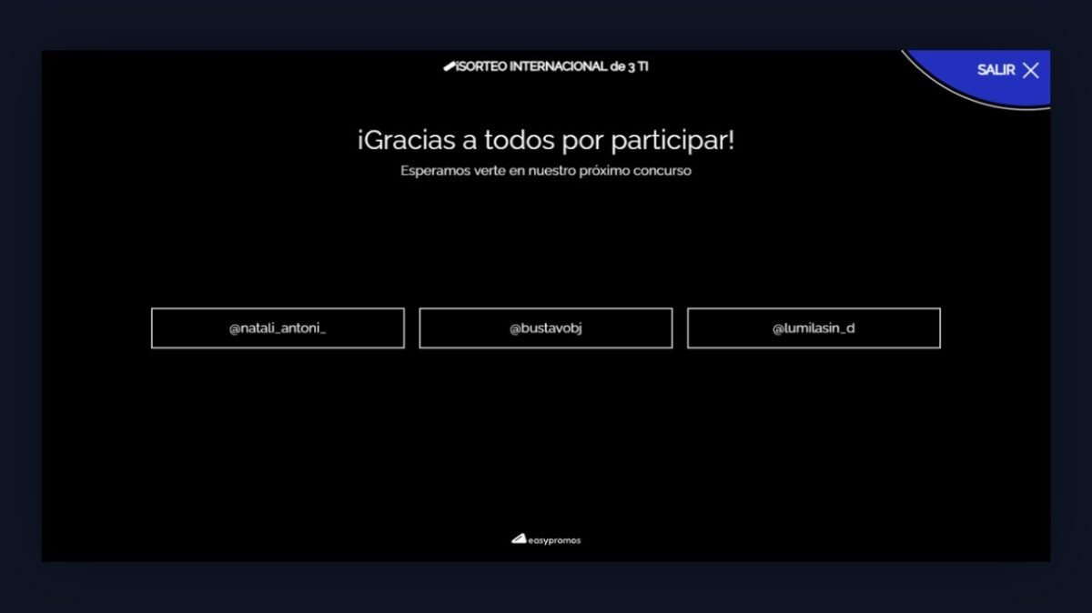 ganadores del vivo por instagram donde sorteamos un numero para participar del sorteo de un motorhome llamado libertad que hace la Familia Diaz Galindo